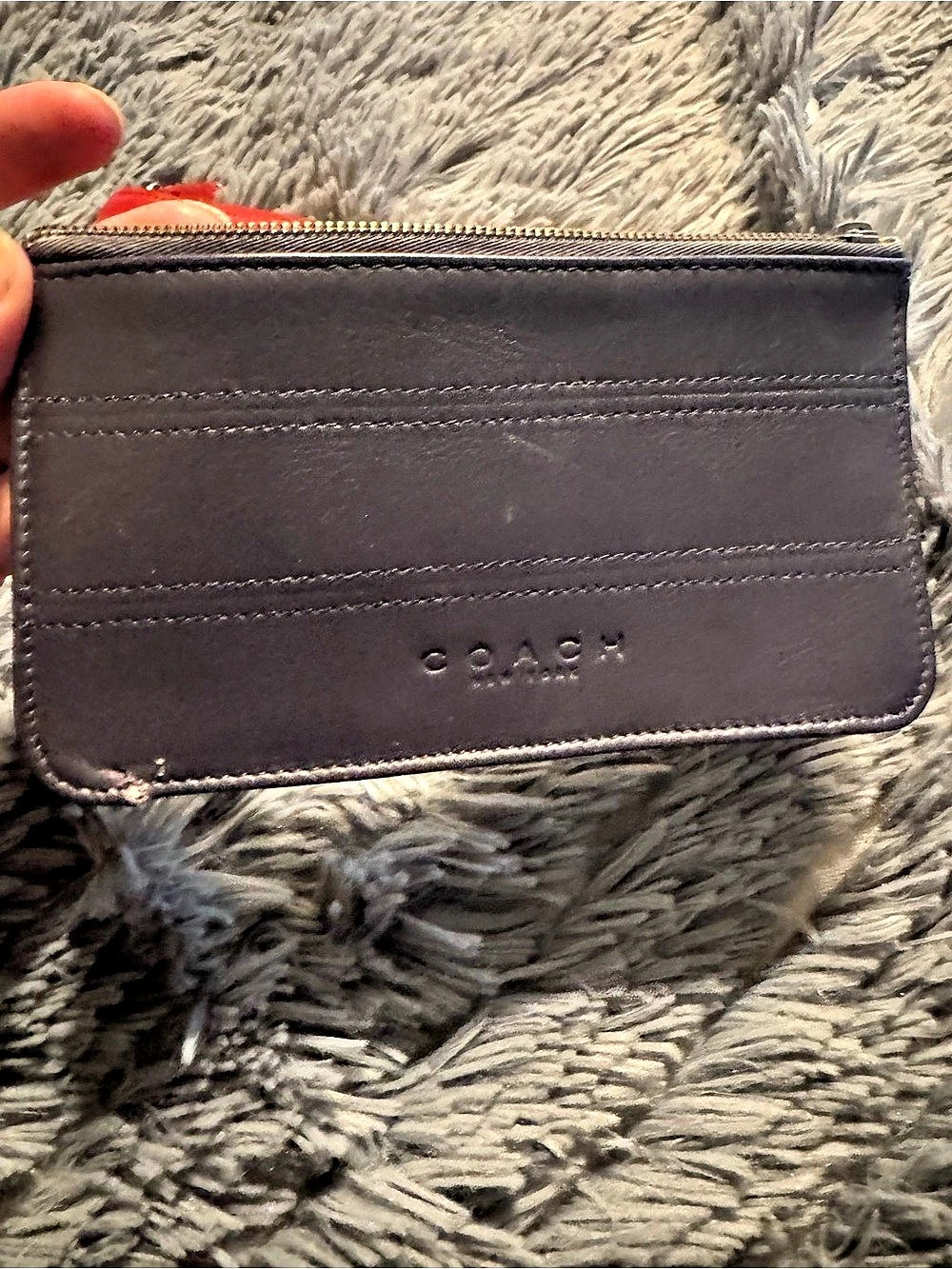 Vintage Coach Zip Wallet in Blue Tribeca